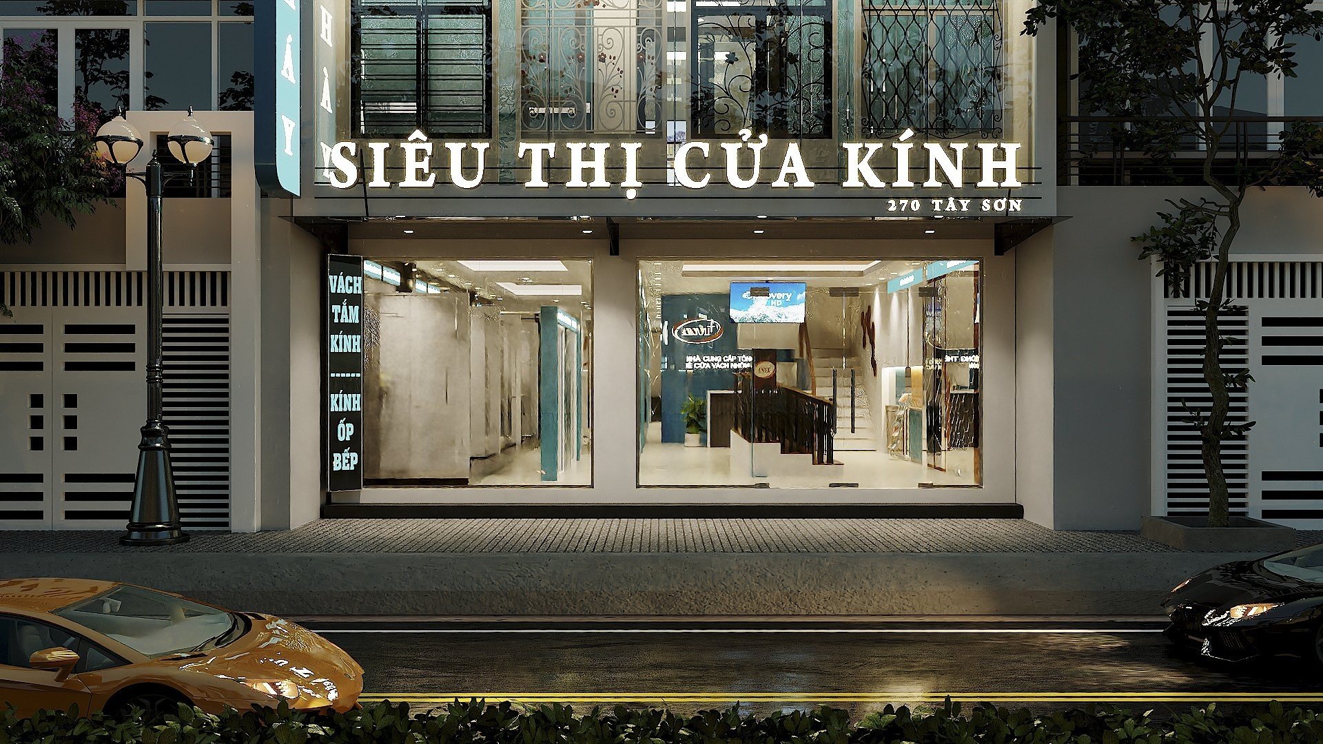 Nội Thất Showroom Cửa Kính